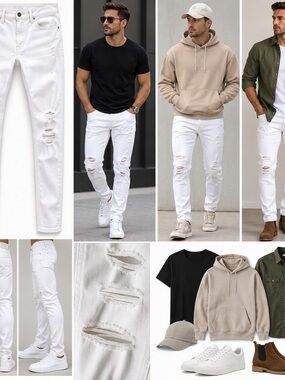 NWT Jordan Craig White Distressed Skinny Jeans